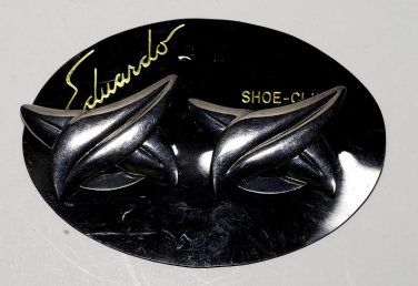 Vintage Silver Tone Metal Eduardo Shoe Clips