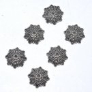 Vintage Silver Metal Set of 6 Bead Cap Findings