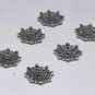 Vintage Silver Metal Set of 6 Bead Cap Findings
