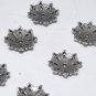 Vintage Silver Metal Set of 6 Bead Cap Findings