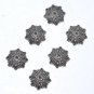 Vintage Silver Metal Set of 6 Bead Cap Findings