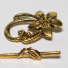 Vintage Gold Flower Vine Toggle Clasp Jewelry Making