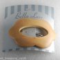 Bella Luxe Wooden Hair Barrette Scalloped Edges New on Card Silver Clip