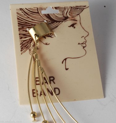 Vintage Gold Plated Metal Ear Cuff Ear Band Gold Balls NOC Jewelry Accessorie