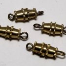 Vintage Brass Barrel Screw Clasp Set of 4 Jewelry