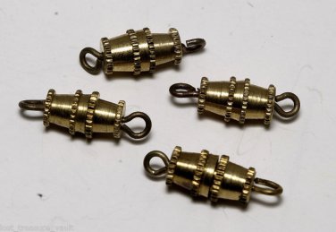 Vintage Brass Barrel Screw Clasp Set of 4 Jewelry