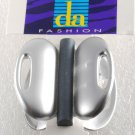 1999 Delsol Made in France Silver Plastic Hair Claw Clip Barrette
