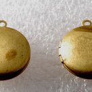 Vintage Round Locket Pair Raw Brass 20mm Pendant Jewelry Making