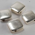 Vintage Silver Metal Drilled Through Top Square Jewelry Making Bead Findings 4