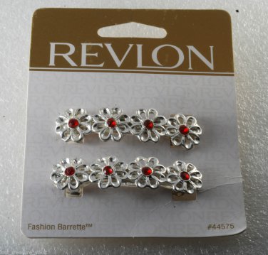 Revlon 44575 Hair Barrette Flower Red Rhinestone Accessorie 1997 Goody Product