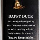 DAFFY DUCK WARNER BROTHERS GOLDTONE PIN JEWELRY