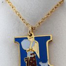 Vintage Letter "N" Pendant 1970's Holly Hobby Necklace Jewelry