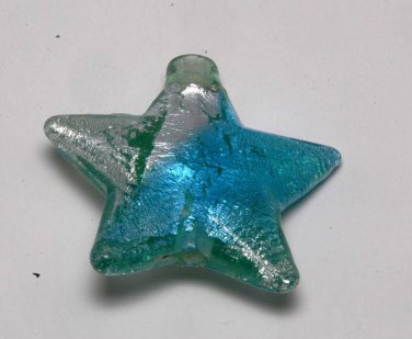 Vintage Star Drilled Through Glass Bead Finding 1