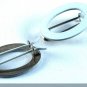 Vintage Hair Barrette Pair Oval White Over Silver Metal Hair Clip Accessorie