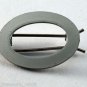 Vintage Hair Barrette Pair Oval White Over Silver Metal Hair Clip Accessorie