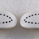 Vintage White Rhinestone Oval Shoe Clips France Tip Toe