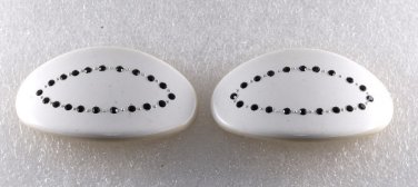 Vintage White Rhinestone Oval Shoe Clips France Tip Toe