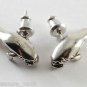 Vintage Made in USA Manatee Earrings Silver Metal New On Card Jewelry