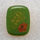 Vintage Hong Kong Metal Enamel Rose Pendant