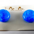 Vintage Pair SHoe Clips Blue White Round Button Tip Toe Shie Accessories