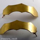 Vintage Hair Barrettes Pair Brass Metal Pointed Curve Hair Accessorie