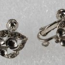 Vintage Rhinestone Silver PLated Hinged Screw Back Earring Parts Jewelry Making
