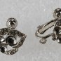 Vintage Rhinestone Silver PLated Hinged Screw Back Earring Parts Jewelry Making