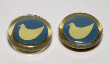 Vintage Nony New York Acrylic White Dove Button Covers