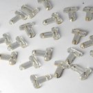LOOK! Vintage Lot of 22 Vintage Letter "T" Glass Findings Drilled Through 2 Hole