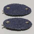 Vintage Blue Jean Dungaree Material Hair Barrettes Pair