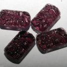 Vintage Set of 4 Purple Two STrand Glass Beads SunFlower Jewelry Making
