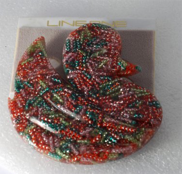 Vintage Line One Huge Duck Brooch Embedded Acrylic Jewelry  Acessorie