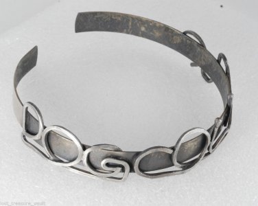 Vintage Unplated Silver Metal Dog Collar Choker Neckwear Raw Stock Jewelry