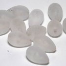 Vintage Acrylic Drilled Frosted White Bead Finding 12
