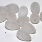 Vintage Acrylic Drilled Frosted White Bead Finding 12