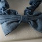 Vintage Denim Color Blue Head Band With Bow Hair Accessorie
