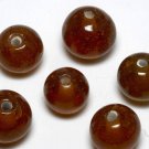 Vintage Brown Drilled Through Glass Bead Finding 6