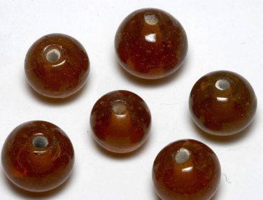 Vintage Brown Drilled Through Glass Bead Finding 6