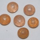 Vintage Flying Saucer Peach Bead Findings Set of 6