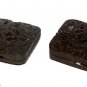 Vintage Carved Bone Drilled Through Finding Pair