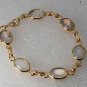 Vintage Gold PLated Milky White Glass Connector Ladies Bracelet Jewelry