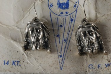 Vintage Silver 14 kt. Gold Filled Wires Jesus Christ Religious Earrings