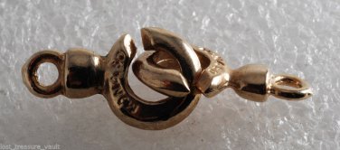 Vintage Jewelry Clasp Interlocking Mona So Jewelry Making Clasp Gold Plated