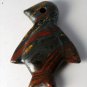 Vintage Colorful Tigeriron Polished Stone Penguin Red Gray Gold Drilled Through