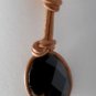 Guess Necklace Tan/Brown Leather Cord Brown Faceted Glass Gem Jewelry