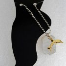 Vintage Dog Tag Style Dolphin Anklet ANkle Bracelet Ladies Jewelry