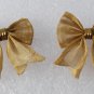 Vintage Brass Metal Screen Bow Pair For Jewelry Making Scrap Booking