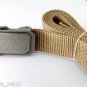 Beige Fabric Adjustable Belt UNisex X-Large Metal Buckle Accessorie