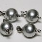 Vintage Silver Pearl Necklace Clasp 7 MM Set of 4