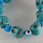 Blue Turquoise Color Howlite Stone Skull Eyeball Adjustable Bracelet